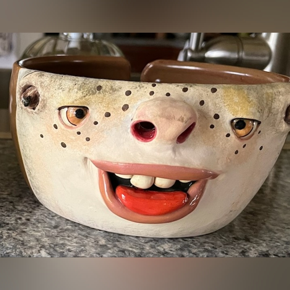 Clay Monster Head Yarn Bowl